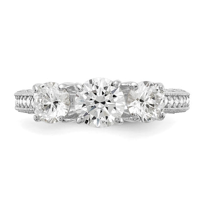 10K Tiara Collection White Gold Polished CZ Ring