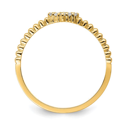 10K Yellow Gold Heart CZ Ring