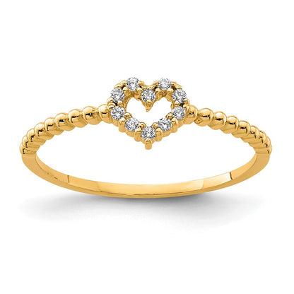 10K Yellow Gold Heart CZ Ring