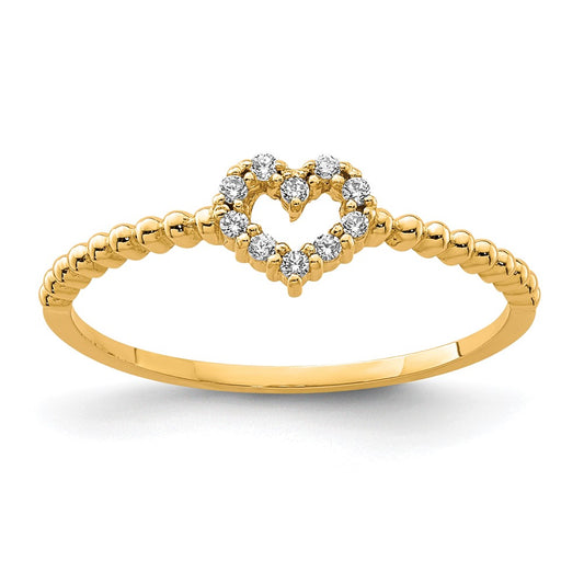10K Yellow Gold Heart CZ Ring