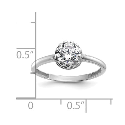 10k Tiara Collection White Gold Polished CZ Ring