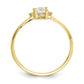 10k Yellow Gold Polished Geniune Diamond and White Topaz Birthstone Ring