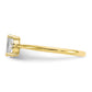 10k Yellow Gold Polished Geniune Diamond and White Topaz Birthstone Ring