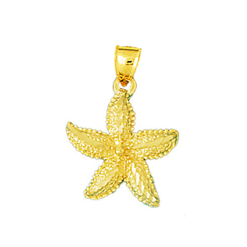 14K Gold Beaded Starfish Charm
