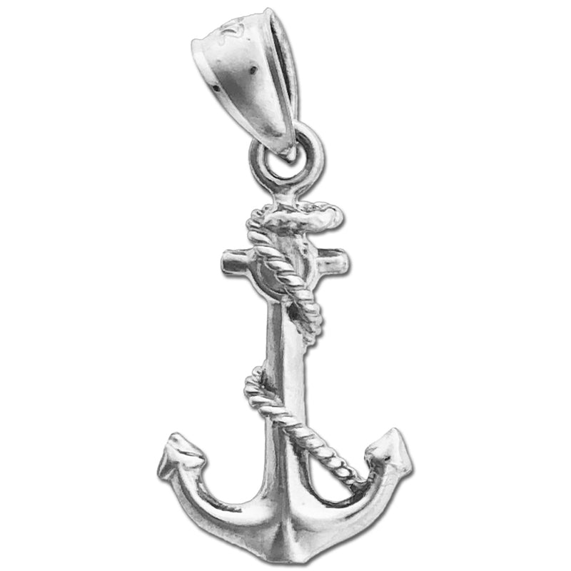 14K Gold 3D Ship Rope and Anchor Charm
