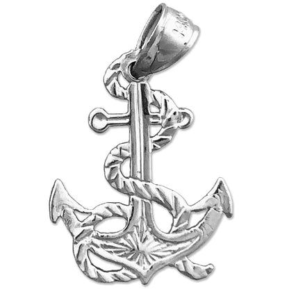 14K Gold Anchor Pendant