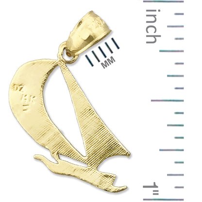 14K Gold Sailboat Mini Charm