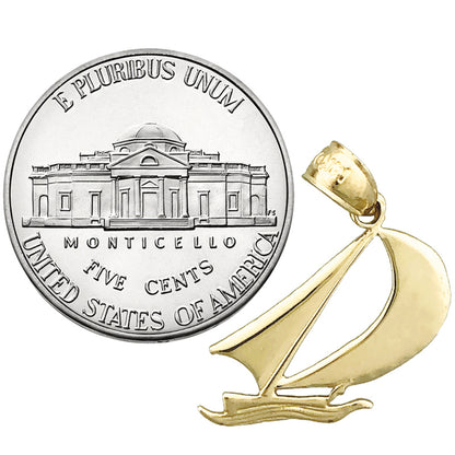 14K Gold Sailboat Mini Charm