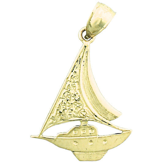 14K Gold Sailboat Pendant
