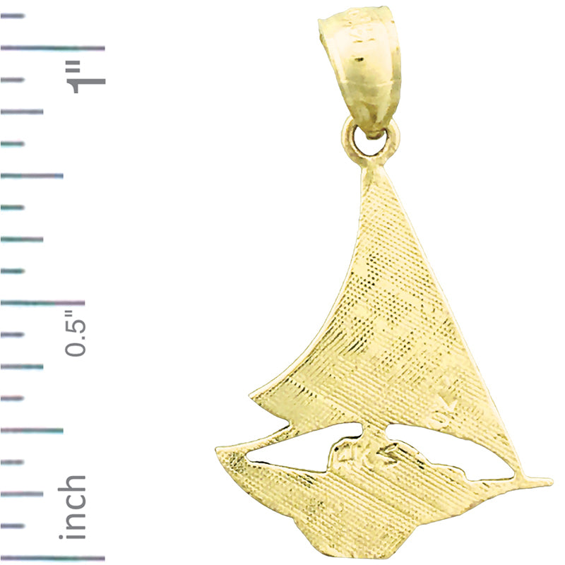 14K Gold Sailboat Pendant