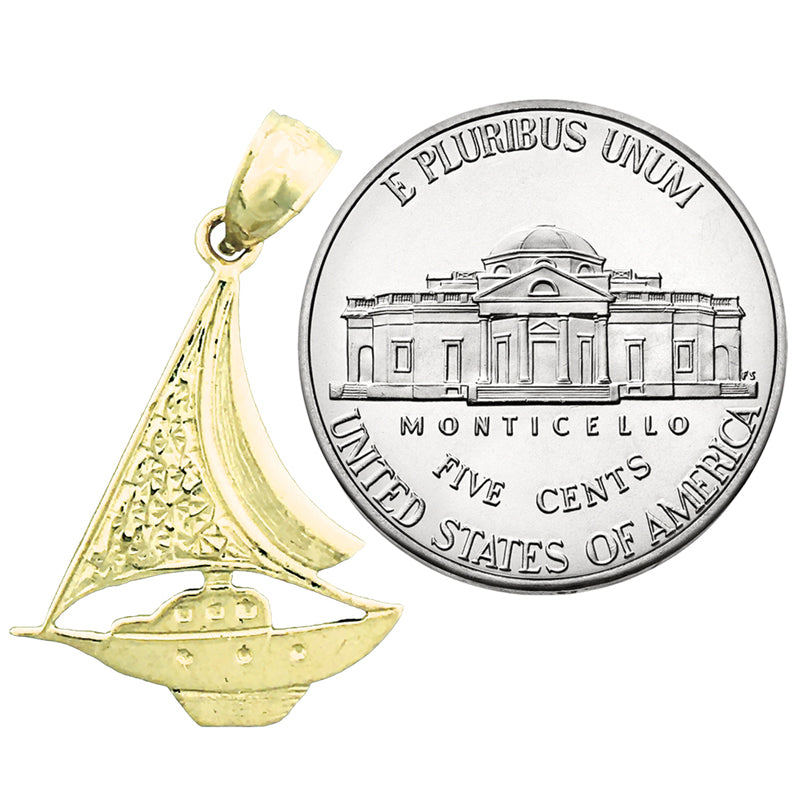 14K Gold Sailboat Pendant