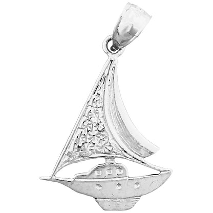 14K Gold Sailboat Pendant