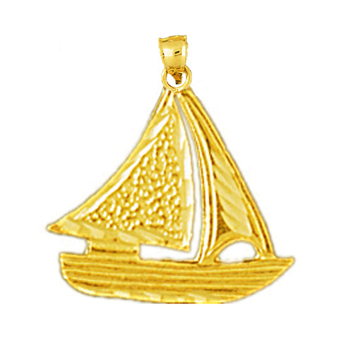 14K Gold Sailor Sailboat Charm