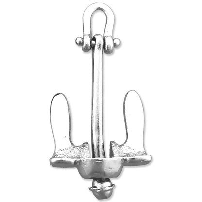 14K Gold 36MM 3D Ship Anchor Pendant