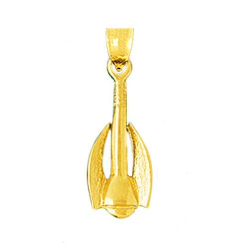 14K Gold Speed Boat Anchor Pendant