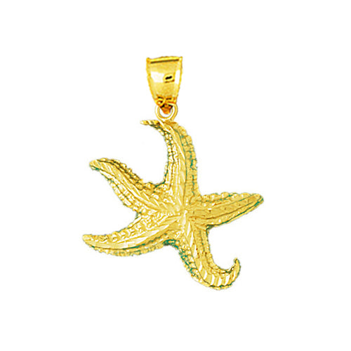 14K Gold Sculpted Starfish Charm