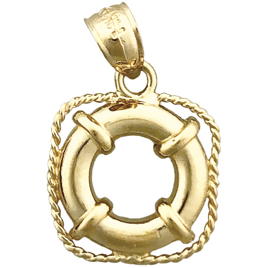 14K Gold Ship Life Preserver Charm