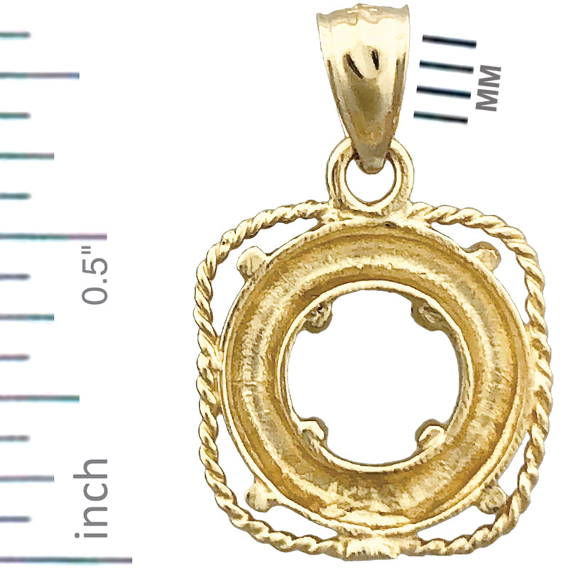 14K Gold Ship Life Preserver Charm