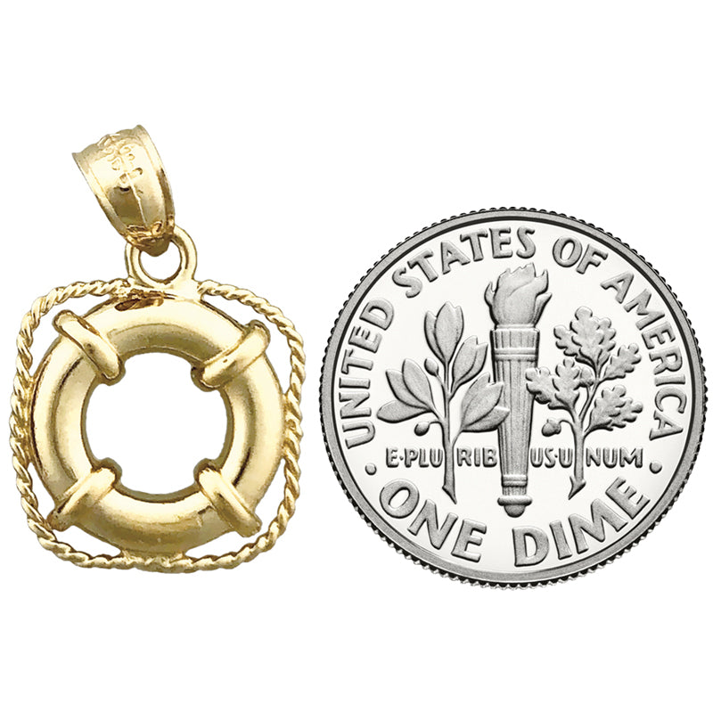 14K Gold Ship Life Preserver Charm
