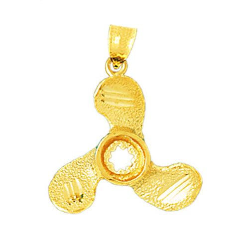 14K Gold Propeller Pendant