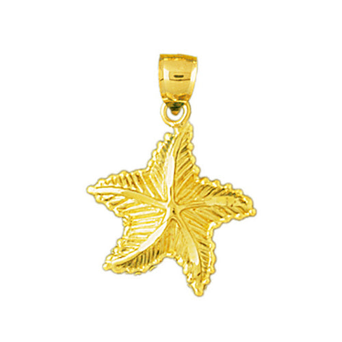 14K Gold Charming Starfish Charm