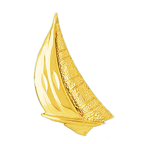 14K Gold Sailing Sailboat Pendant Slide