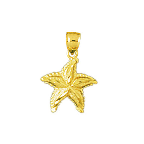 14K Gold Small Starfish Charm