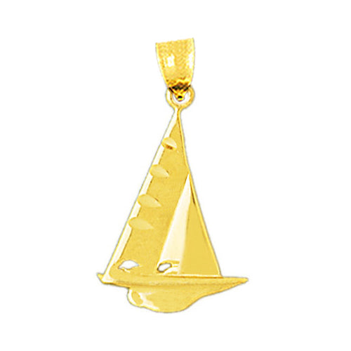 14K Gold Ketch Sailboat Charm