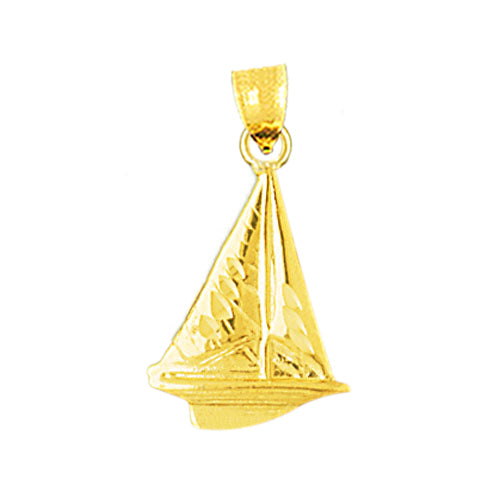 14K Gold 20MM Sailboat Charm