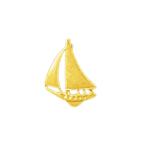 14K Gold Single Mast Sloop Sailboat Nautical Charm