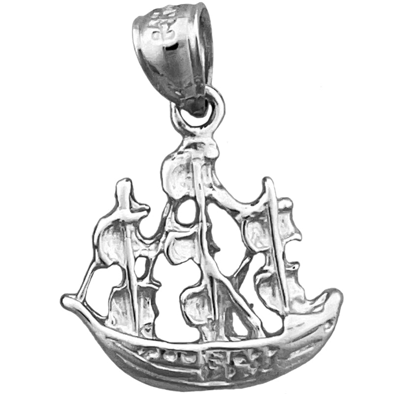 14K Gold Sailing Pirate Ship Charm