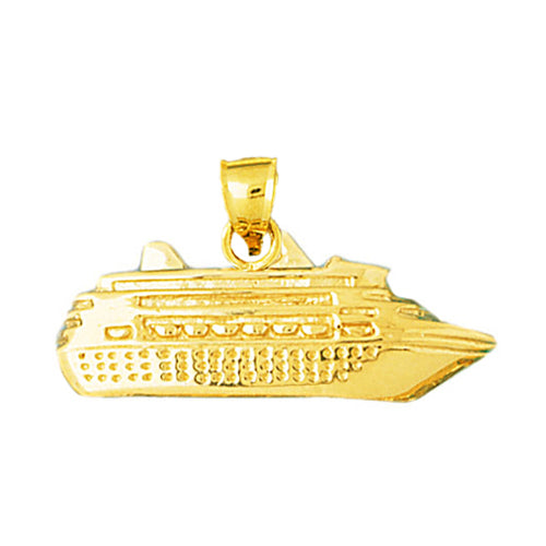 14K Gold Ocean Liner Cruise Ship Pendant
