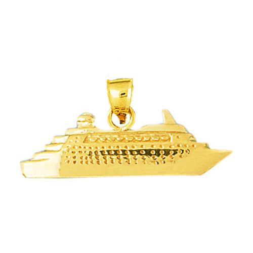 14K Gold Yacht Cruise Ship Pendant
