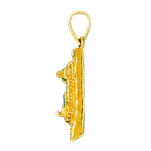 14K Gold 3D Cruise Ship Pendant