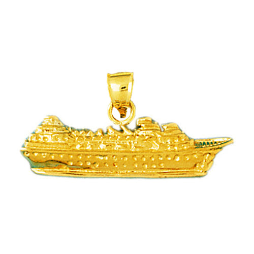 14K Gold Luxury Cruise Ship Pendant