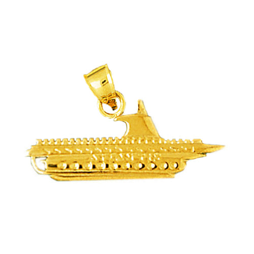 14K Gold Luxury Yacht Cruise Ship Pendant