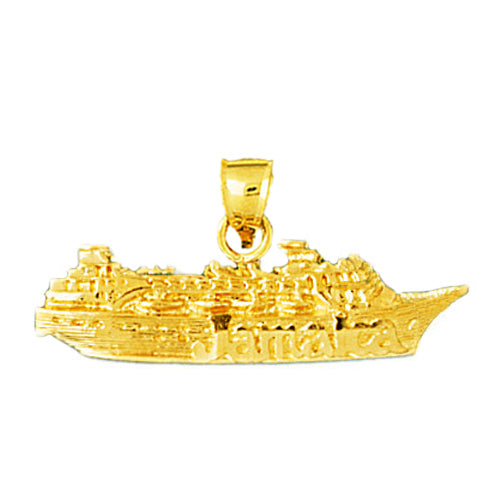 14K Gold Jamaica Cruise Ship Pendant