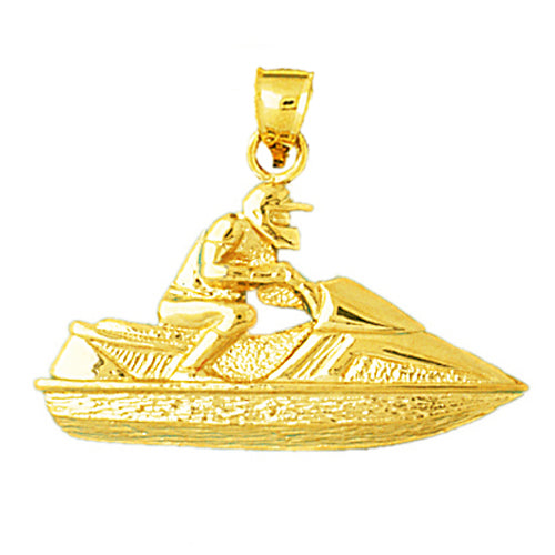 14K Gold Jet Skier Pendant