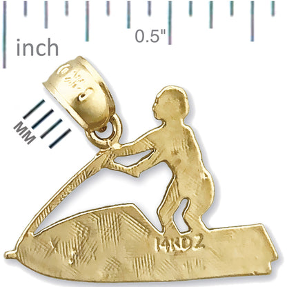 14K Gold Jet Ski Charm