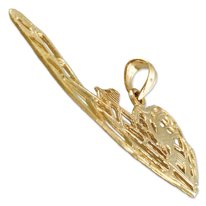 14K Gold 40MM  Airboat Pendant