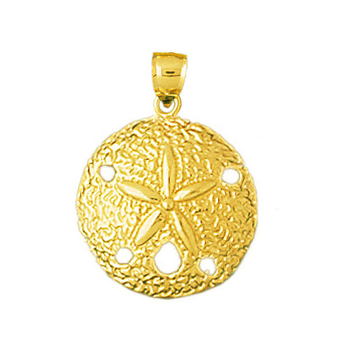 14K Gold Sand Dollar Seashell Charm