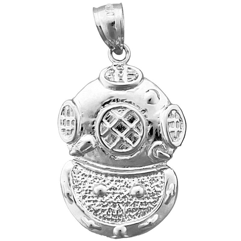 14K Gold Scuba Diving Helmet Pendant