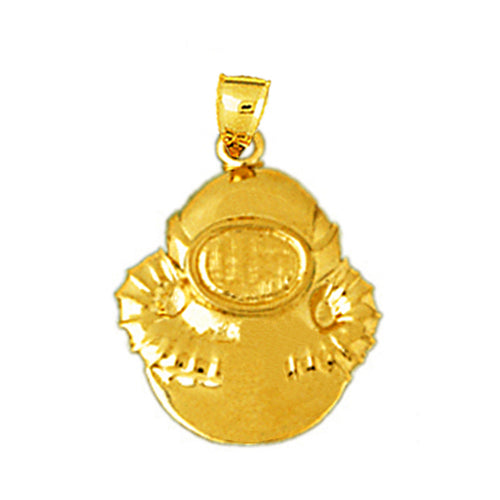 14K Gold Scuba Dive Helmet Charm