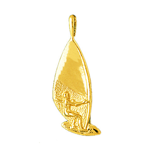 14K Gold Windsurfer Surfing Pendant