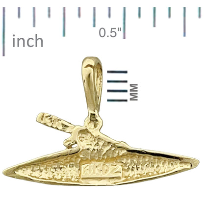 14K Gold Kayak Charm Slide