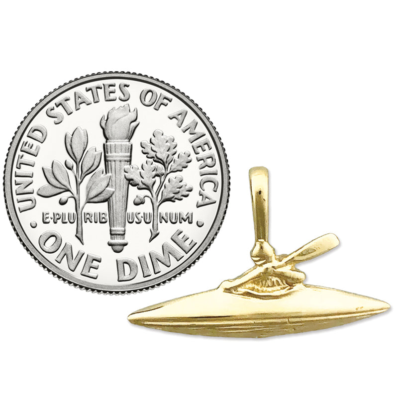 14K Gold Kayak Charm Slide