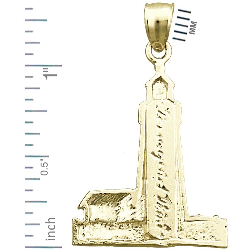 14K Gold Pemaquid Point Lighthouse Pendant