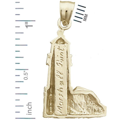 14K Gold Marshall Point Maine Lighthouse Pendant