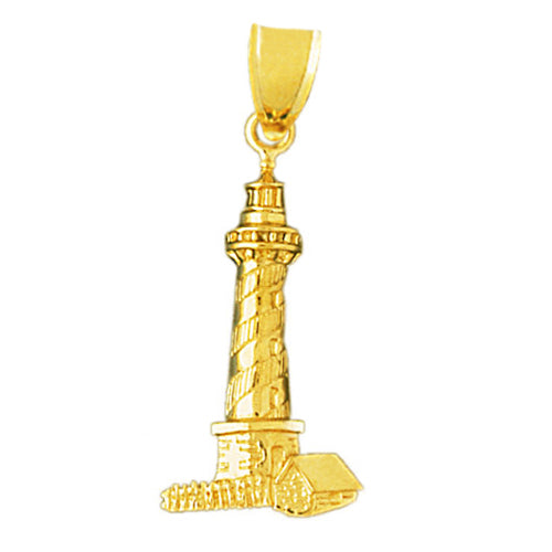 14K Gold Cape Hatteras Lighthouse Pendant