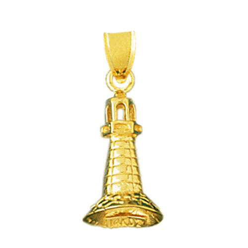 14K Gold 3-D Lighthouse Charm